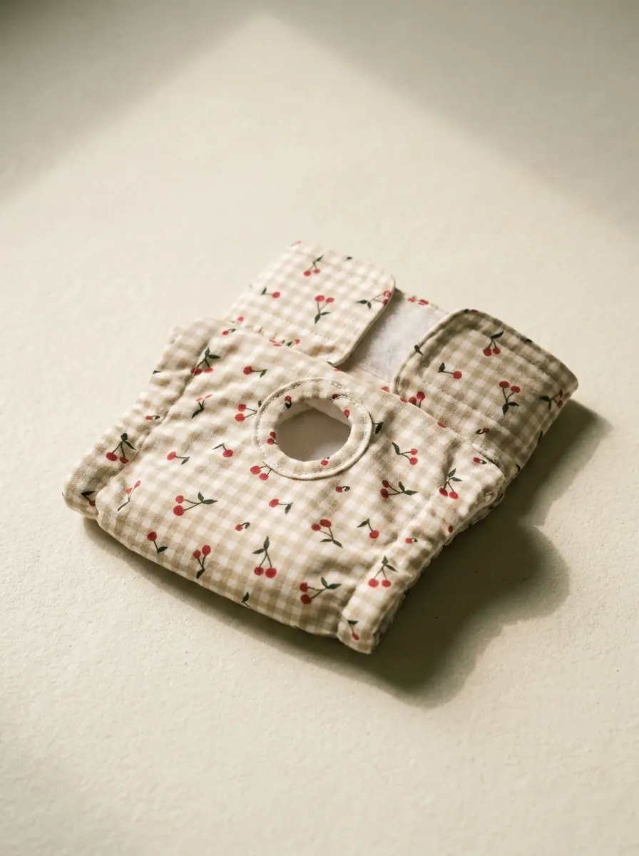 Canine-Monchéri gingham cherry sanitary pants